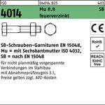 Sechskantschraube ISO 4014 Schaft/Mutter M20x 85 8.8 feuerverz. SB 25St. - VPE: 25