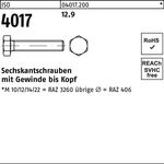 Sechskantschraube ISO 4017 VG M16x 90 12.9 25 Stück - VPE: 25