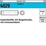 Gewindestift ISO 4029 Ringschneide/Innen-6kt M10x 10 A 2 200 Stück - VPE: 200