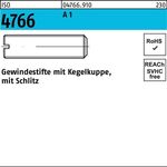 Gewindestift ISO 4766 Kegelkuppe/Schlitz M4x 16 A 1 50 Stück - VPE: 50