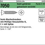 Blechschraube ISO 7050 SEKO Spitze/PH 2,9x13 -C-H Stahl geh.galv.verz. 2000St. - VPE: 2000