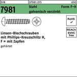 Blechschraube DIN 7981 LIKO PH F 6,3x13-H Stahl galv.verz. Zapfen 250St. - VPE: 250