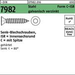 Senkblechschraube DIN 7982 ISR/Spitze 6,3x60 -C-T30 Stahl galv.verz. 250St. - VPE: 250