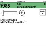 Linsenschraube DIN 7985 PH M2,5x10-H 4.8 galv.verz. 2000St. - VPE: 2000