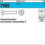 Linsenschraube DIN 7985 PZ M2,5x 8-Z A 2 1000 Stück - VPE: 1000