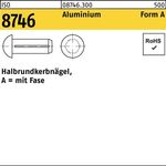 Halbrundkerbnagel ISO 8746 Fase 5x 12 Aluminium 500 Stück - VPE: 500