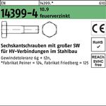 Sechskantschraube EN 14399-4 M30x 165 10.9 feuerverz. 1 Stück PEINER