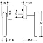 Fenstergriff 270XAFGA.1 VA ma geschl.35mm abschl.HEWI