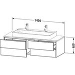 Duravit Waschtischunterbau XSQUARE 1400x400x548mm 4 Sk we sdm ES NB beids