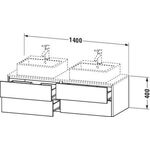 Duravit Waschtischunterbau XSQUARE 1400x400x548mm 4 Schubk we hgl ES Ah li