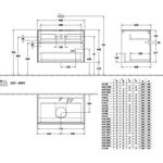 V&B Waschtischunterschrank COLLARO 800x548x500mm WT mttg m LED-B. glos. gr