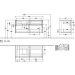 V&B Waschtischunterschrank COLLARO 120x54,8x50cm WT li Glossy White