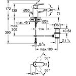 Grohe Einhand-Bidetbatterie EUROSMART C 1/2Zoll chr