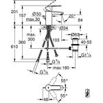 Grohe EH-WTbatt EUROSTYLE C 1/Zoll S-Size ND chr