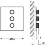 Unterputzventil GROHTHERM SMARTCONTROL eckig 3-fach mo wh