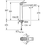 Grohe EH-WT-Batterie ALLURE BRILLIANT XL-Size, Griff White Attica chrom