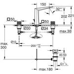 Grohe 3L-WT-Batterie ALLURE BRILLIANT Knopf/Kubus Rändelstruktur supersteel