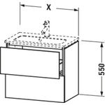 Duravit Waschtischunterbau L-CUBE 620x391mm 2 Schubk we s-matt ES NB mitte