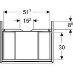 Geberit Waschtischunterschrank ONE 1 Schubl. 600x266x470mm we lack hgl