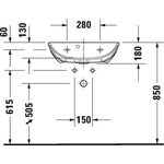 Duravit Waschtisch ME by Starck compact m ÜL m HLB 600x400mm 1 HL we seidenmatt