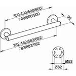 Keuco Haltegriff CARE PLAN 482mm Alu sil-elo/vc