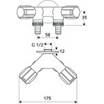 SCHELL NA-Doppelventil COMFORT chrom, 2x Schlauchanschlüsse 1/2Zoll AG