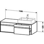 Duravit Waschtischunterbau KETHO 550x1400x426mm Becken rechts basalt matt