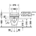 Duravit Wand-WC DURASTYLE RIMLESS tief, 370x620mm, SensoWash weiß