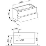 Keuco WTU EDITION 11 PLANNING 1400x700x535mm Kumme li we hgl