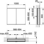 Keuco Spiegelschrank ROYAL MODULAR 2.0 Breite 1000mm Höhe 900mm Tiefe 160mm