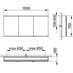 Keuco Spiegelschrank ROYAL MODULAR 2.0 Breite 1500mm Höhe 700mm Tiefe 160mm