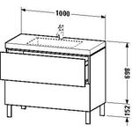 Duravit Waschtischunterbau L-CUBE m WT Vero Air 698x1000x480mm 1 HL we hgl