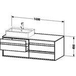 Duravit Waschtischunterbau KETHO 550x1400x496mm Becken rechts leinen