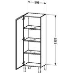 Duravit Halbhochschrank L-CUBE 500x363x1320mm Anschlag rechts leinen