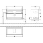 V&B Waschtischunterschrank VENTICELLO 953x590x502mm Griff white White Matt