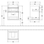 V&B Waschtischunterschrank VENTICELLO 466x590x425mm Griff Copper White Matt