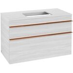 V&B Waschtischunterschrank VENTICELLO 957x606x502mm Griff Copper White Wood