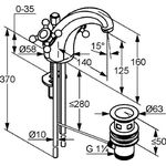 Kludi Waschtischarmatur ADLON DN 15 Ausladung 140mm chr