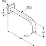 Kludi Brausearm A-QA DN 15 Ausladung 250mm chr