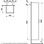 Laufen Hochschrank BASE FÜR PRO S 1650x350x336mm Scharnier links weiß matt