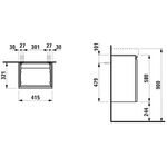 Laufen Waschtischunterbau LAUFEN PRO S 415x580x320mm Scharnier rechts graphit