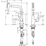 HG Einhebel-Spültischmischer 220 TALIS S DN 15, mit Ausziehbrause Edelstahl-Opti