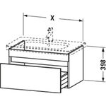 Duravit Waschtischunterbau DURASTYLE 448x580x398mm graphit matt