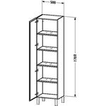 Duravit Hochschrank L-CUBE 500x363x1760mm Ans rechts pine silver