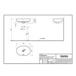 TOTO WU Aufsatzwaschtisch 550mm o Hahnloch mit Überlauf rund we