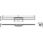 HG Duschrinne RainDrain Flex kürzbar, freie Montage 900mm chrom