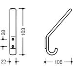 Hewi Garderobenhaken SERIE 477 163mm hoch aquablau