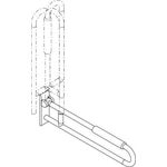 Hewi Stützklappgriff SERIE 801 drehb m Polster d= 33mm 850mm tsw