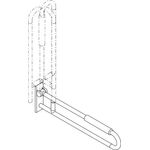 Hewi Stützklappgriff SERIE 801 drehb m Polster d= 33mm 900mm lichtgrau