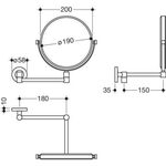 Hewi Kosmetikspiegel Spiegelfläche d= 190mm